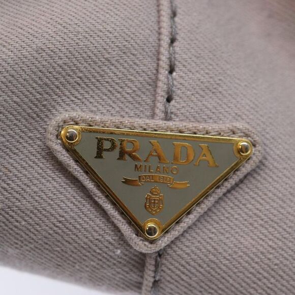 Prada Canapa Grey Canvas Handbag (Pre-Owned) - Picture 13 of 16